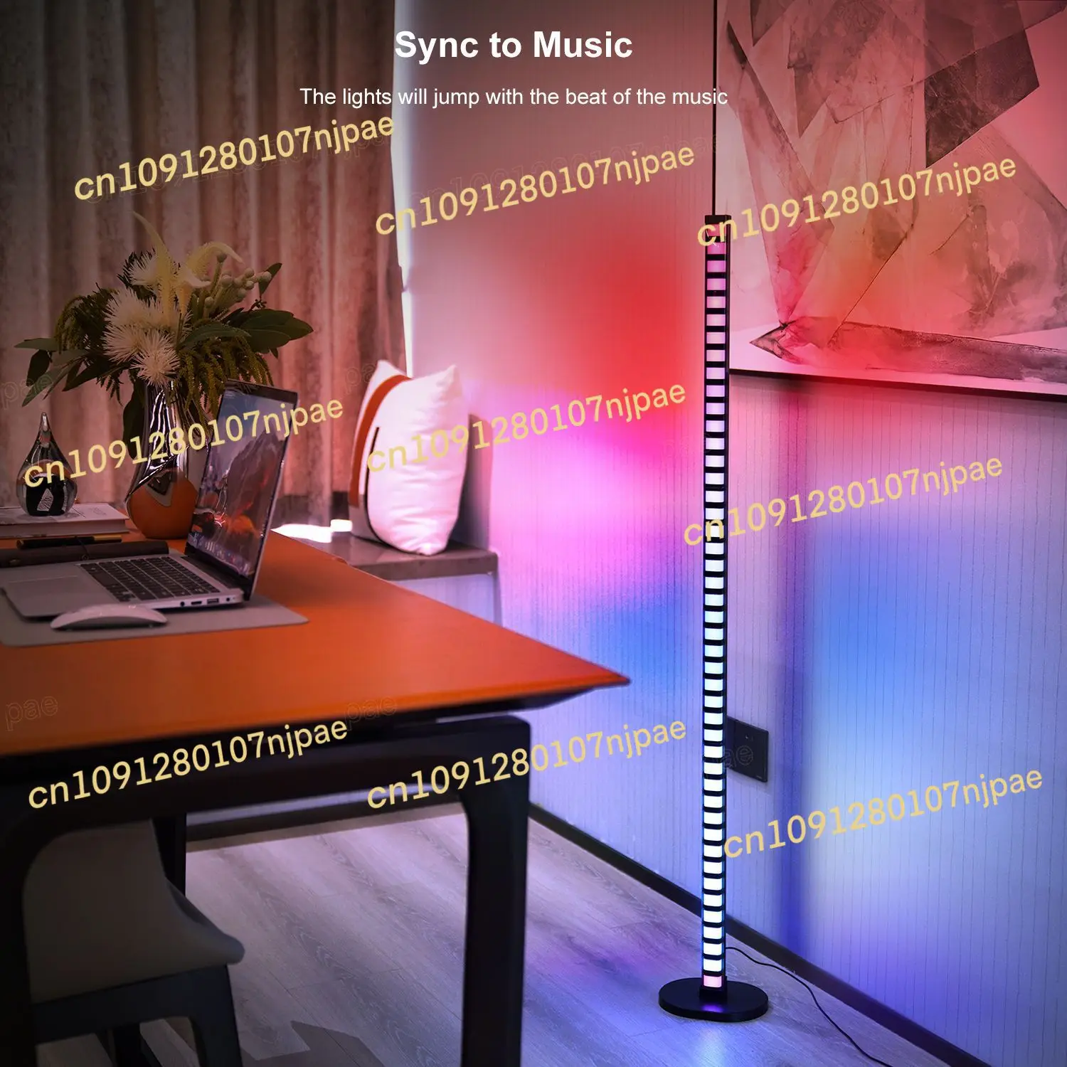 Heiße verkaufende Rhythmuslampe für Bodenmusik, farbenfrohe sprachgesteuerte Pickup-Lampe, Ecklampe, Atmosphäre für Festivalparty-Dekoration