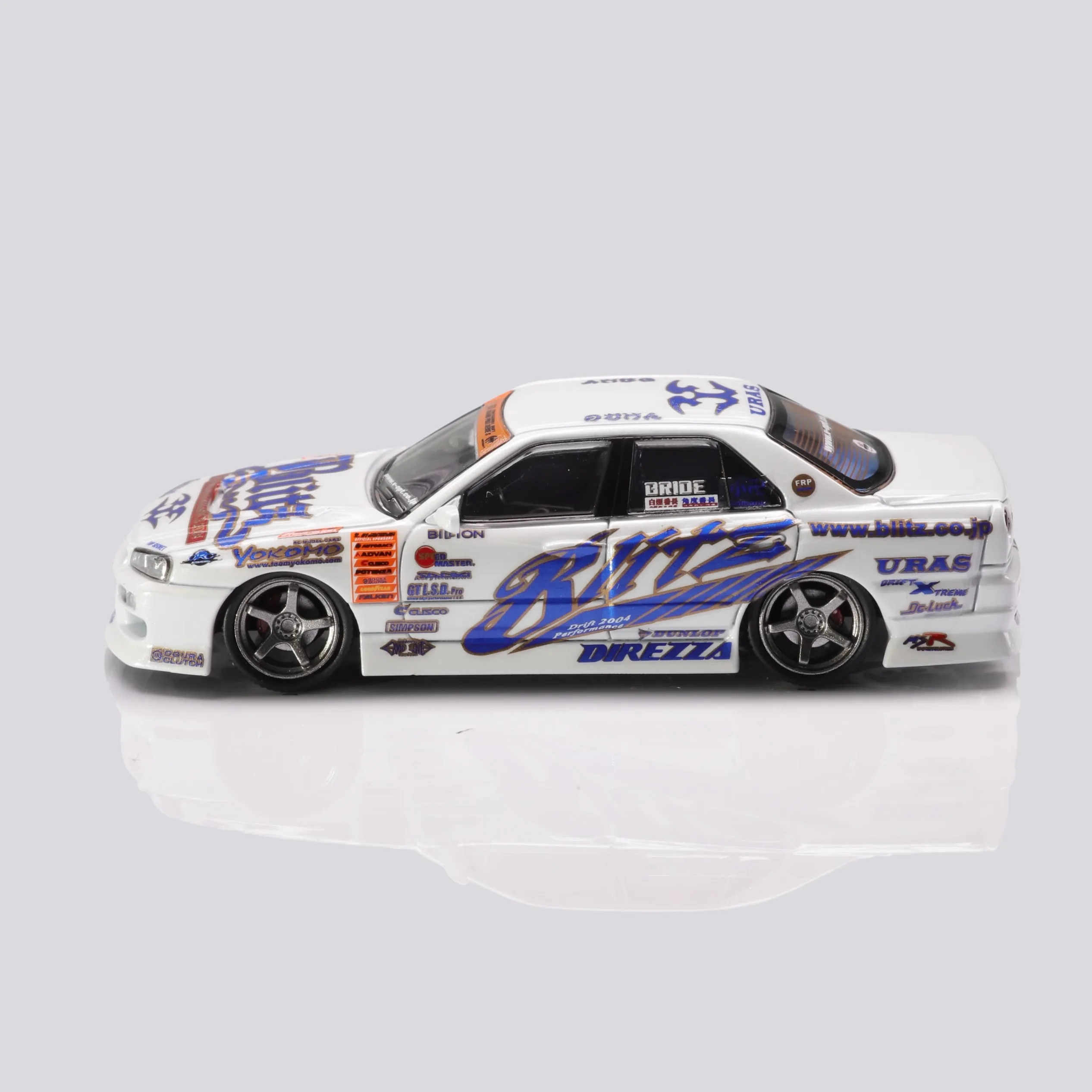 New In Stock Mortal 1:64 Nissan Gtr D1gp Blitz Er34 Alloy