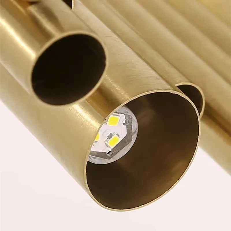 Gold Edelstahl LED Kronleuchter Rohr Pendelleuchte Hängeleuchte für Esszimmer Wohnzimmer