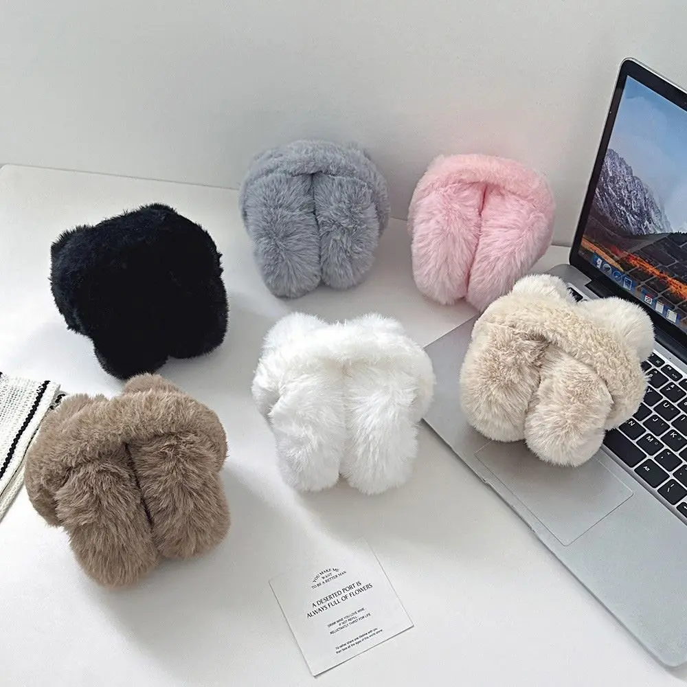 Cute Ear Cap Imitation Fur Plush Earmuffs Folding Thicken Winter Earmuffs Keep Warmer Cold Proof Foldable Ear Cover Female