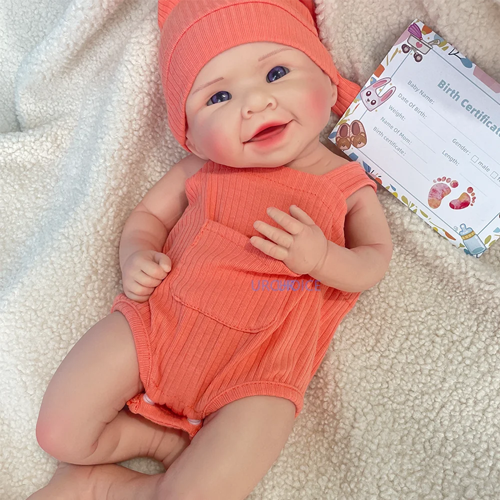 Macio bonito 18 "silicone reborn bebê menina boneca realista corpo inteiro platina silicone renascimento boneca para o natal páscoa crianças presente