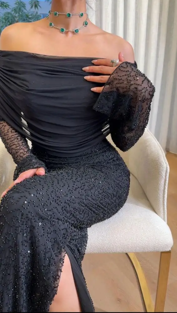 Arabian Night Elegant Evening Dresses Mermaid Lace Prom Gowns Sexy Mermaid Party Dresses Customized Vestidos de noche Saudi