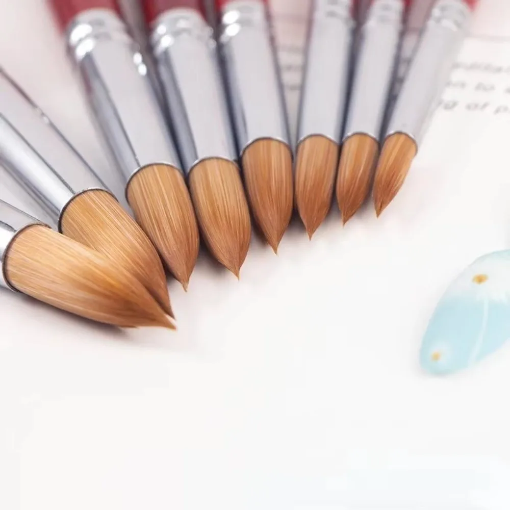 Precision Acrylic Nail Brush Wood Handle Imitation Mink Liner Drawing Brushes Carving Nail Liner Beauty Tools