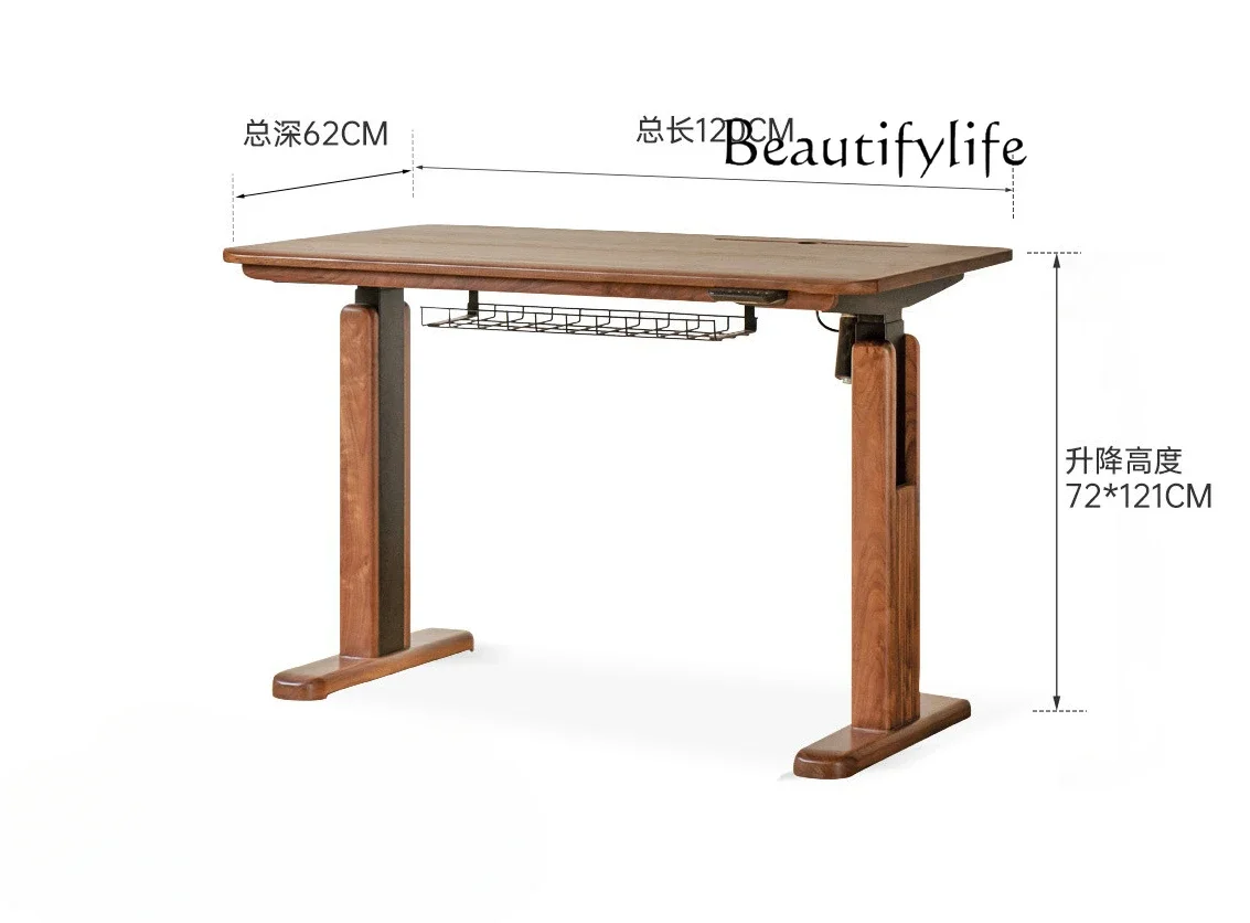 

Nordic medieval style intelligent electric lifting desk household multi-functional workbench