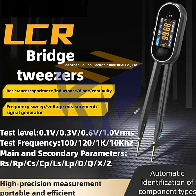 1pcs LCR-LT1 Intelligent Bridge Tweezers Resistance Inductor Capacitor Component Tester Intelligent Digital Bridge