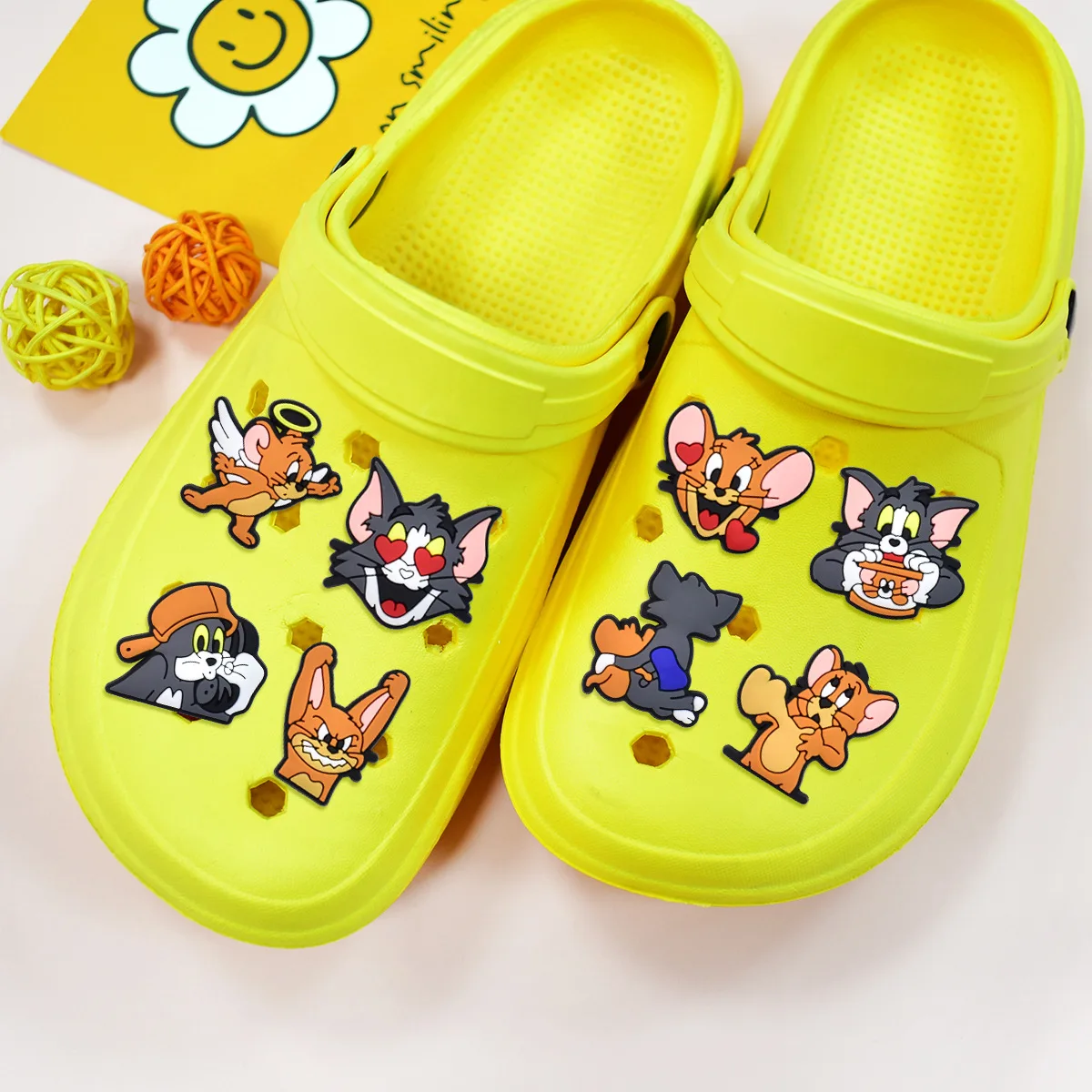 New Product Cute Tom Jerry PVC Shoe Charms Stylish DIY Ornaments Simple To Attach For Clogs Classic Animation Decor Gift