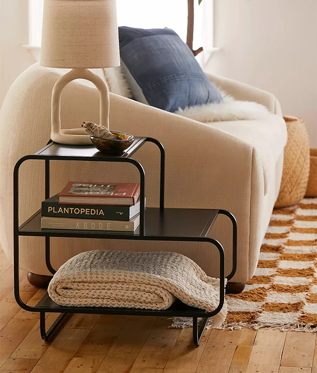 Modern Ins Style Convertible Metal Steel Powder Coated Sofa Side Table Living Room Coffee Table Furniture