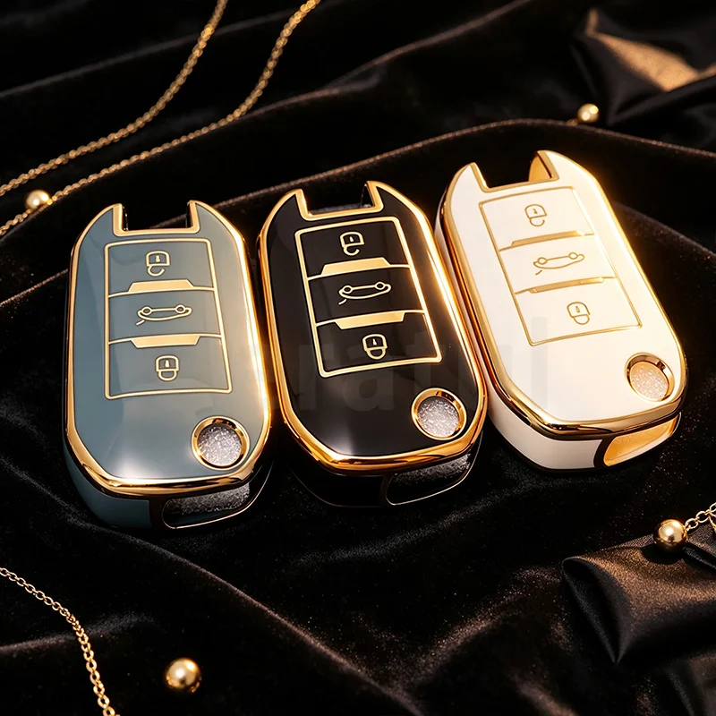 Auto Shell Fob For Peugeot 308 408 508 2008 3008 4008 5008 Citroen C4 C4L C6 C3-XR DS3 DS4 DS5 TPU Car Remote Key Case Cover