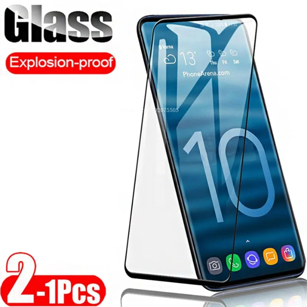 Protecteur d'écran en verre trempé pour Samsung Galaxy, film pour modèles S10 Plus, S9, S8, Vest, Xy, S20 Ultra, S10E, S10 Lite, S 20 Plus, 1-2 pièces