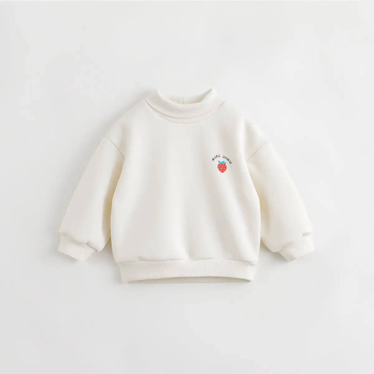 MARC&JANIE Girls Little Strawberry Half Turtleneck Sweatshirt for Winter 231609 image 2