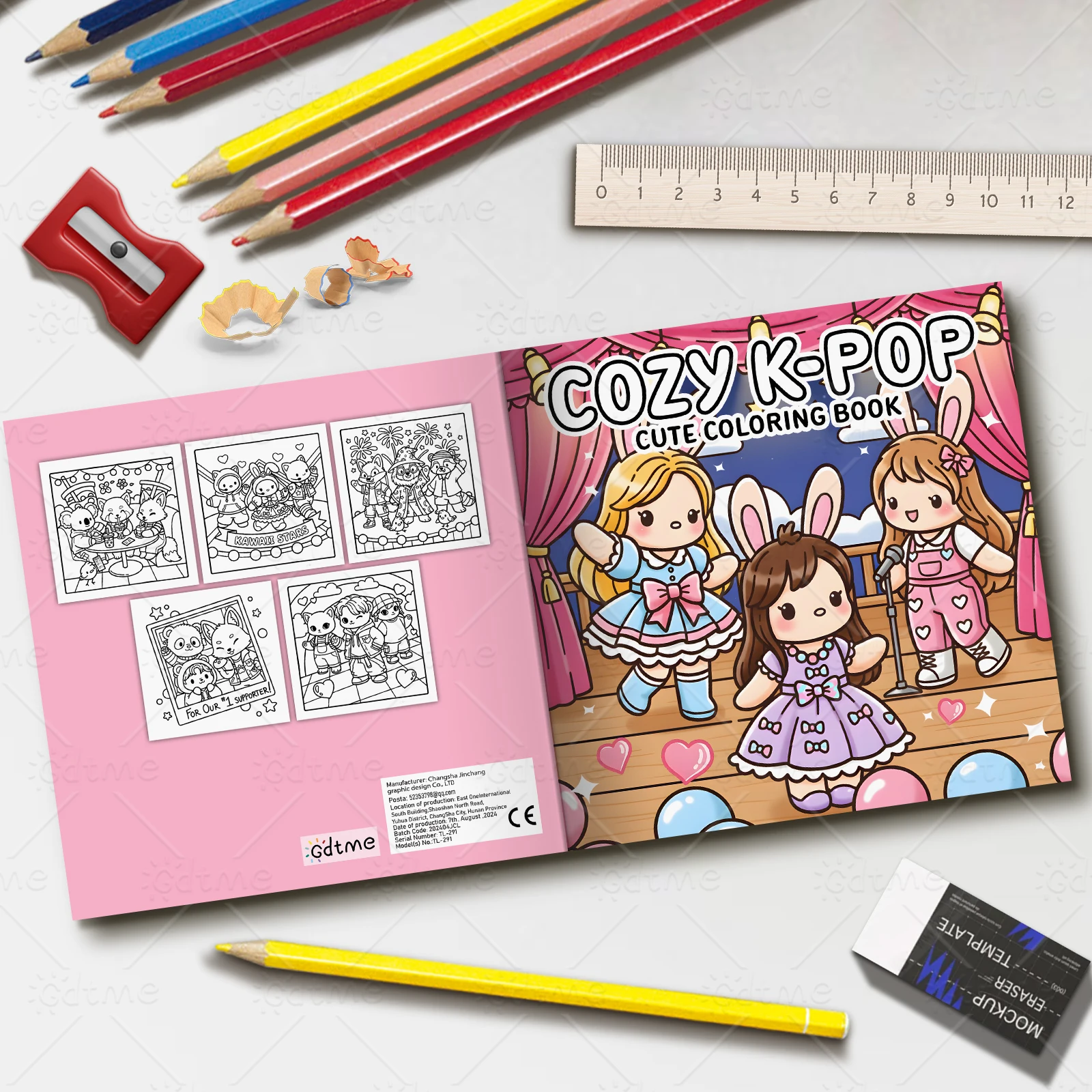 COSY K-POP Malbuch mit kräftigen, einfachen Mustern für Erwachsene, niedliches Zeichenbuch, perfektes Geschenk für Party und Geburtstag – Detail 2