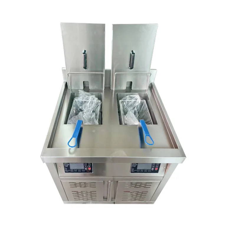 

Fryer Commercial stall Fritters French fries Single cylinder fryer Double cylinder stainless steel pre-frying electric fryer