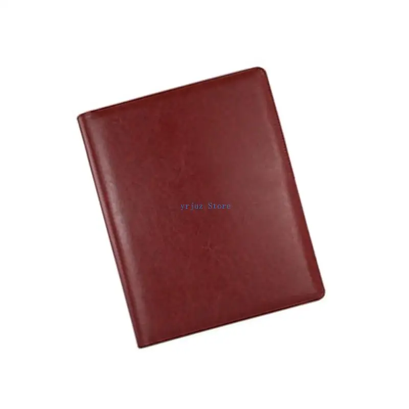 

583D Кожаная папка для конференций с буфером обмена Органайзеры для документов Чехол Размер буквы Кожаный буфер обмена 4 кольца