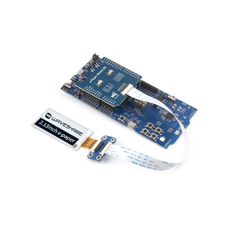 WaveshareUniversal E-Paper Raw Panel Driver Shield (B) para Arduino, chip flash MX25R6435F integrado, admite expansión externa R