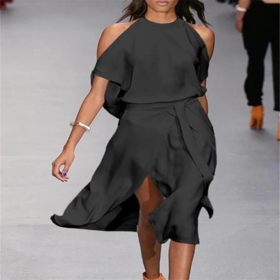 

Новое европейское и американское длинное платье без рукавов с разрезом, разноцветное, сексуальное, 2021 года.