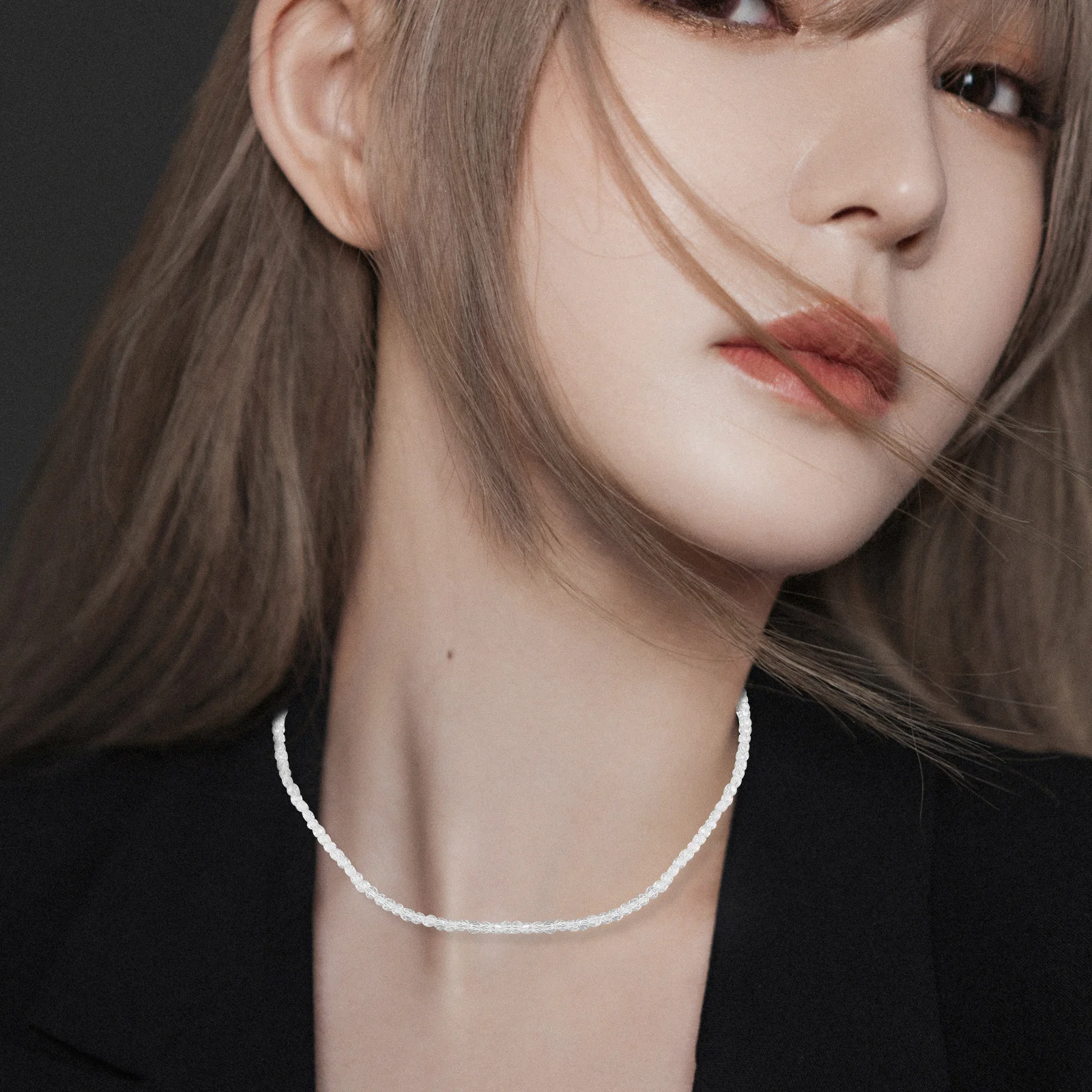 Women Necklace Crystal Adjustable Lightweight Skin-Friendly Daily Wear Fashion Statement Dainty Jewelry for Gifts