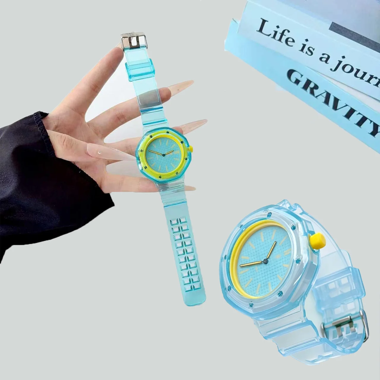 Transparent Case+Strap For Swatch Royal Pop Pocket Watch Colorful Jelly TPU Waterproof Replacement One-Piece Bracelet Correa