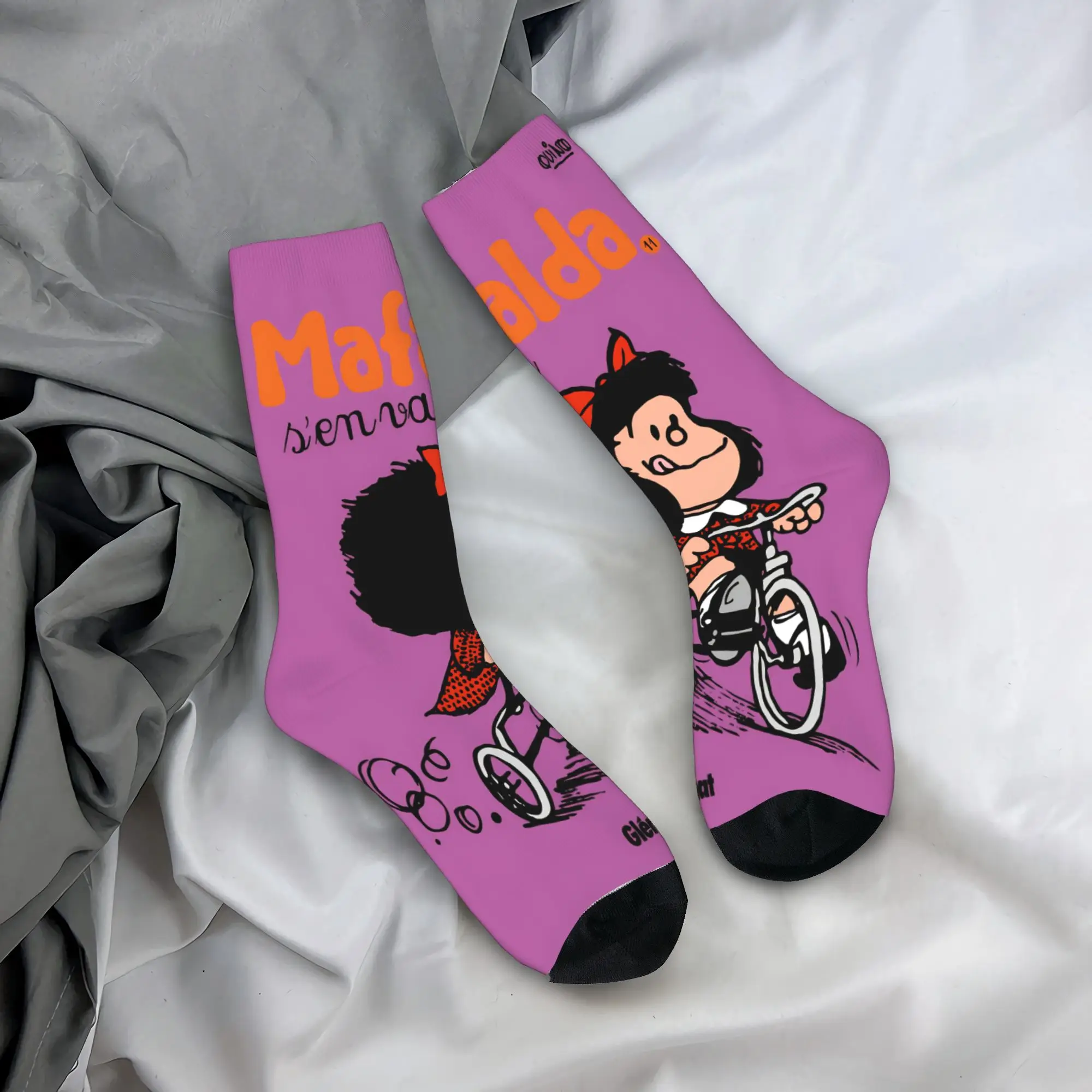 Mafaldas Cartoon  Socks  Fashion Stockings Couple Soft Climbing Socks Autumn Pattern Anti Bacterial Socks