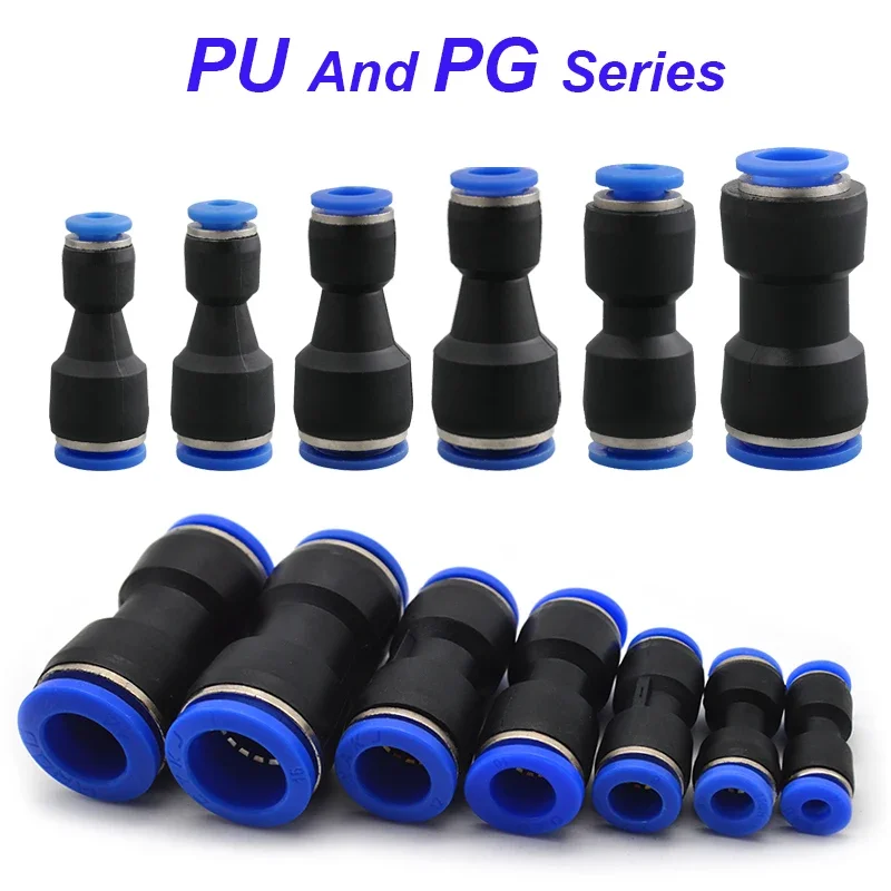 Złączki pneumatyczne Pu Plastikowe złącze PG 4mm 6mm 8mm 10/12/14mm 16mmWąż powietrza i wody Wciskane proste szybkozłączki gazowe