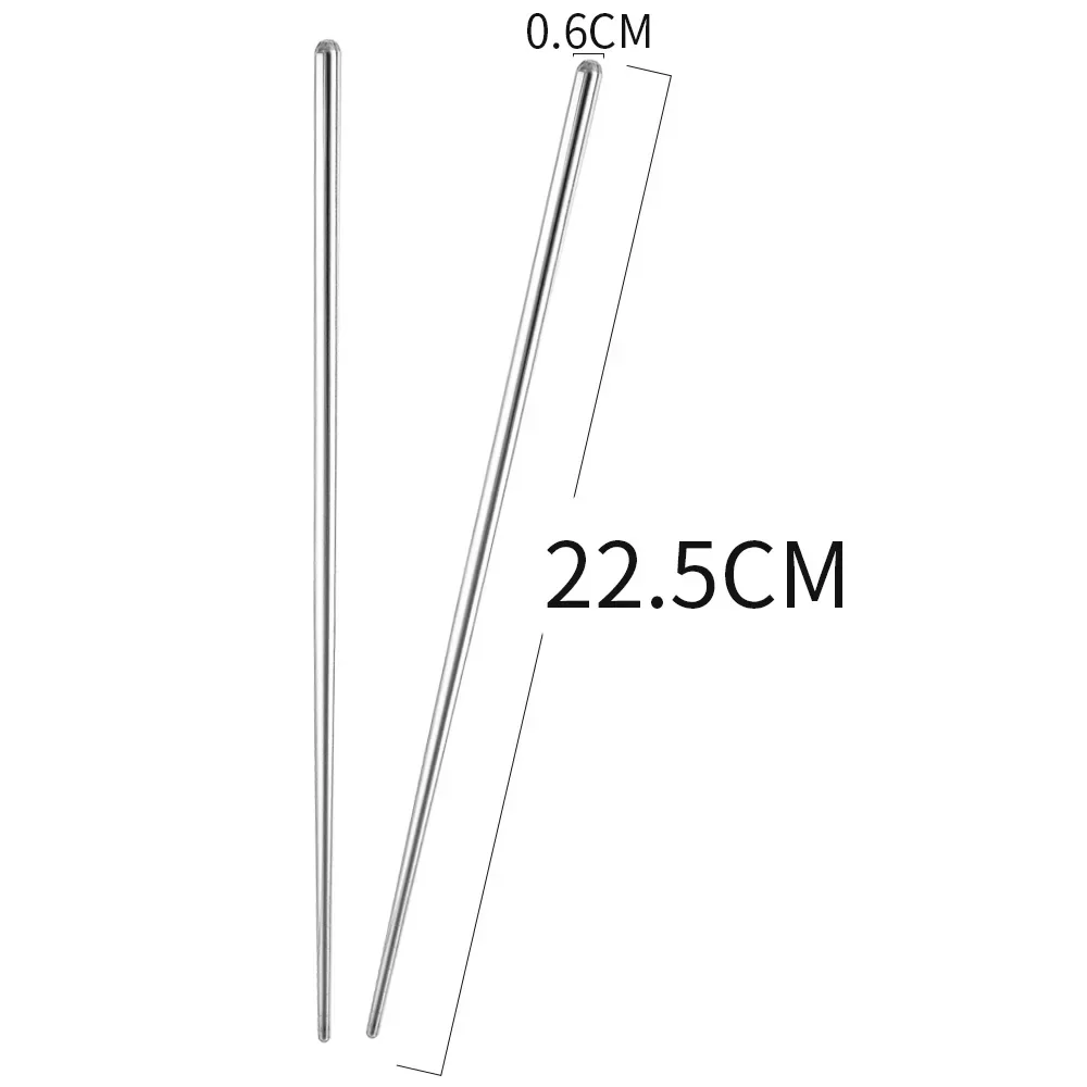 10/2Pcs Stainless Steel Chopsticks Reusable Non-slip Chinese Chopsticks Sushi Food Sticks For Household Kitchen Tableware Sets