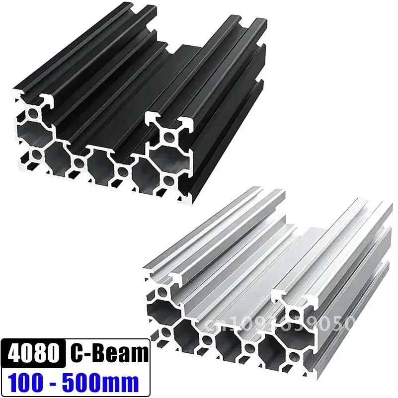 4080 C-Beam Aluminum Extrusion Profiles 100-550mm EU Standard Aluminum Linear Rail Slider Slot for CNC Router Machine 3D Printer