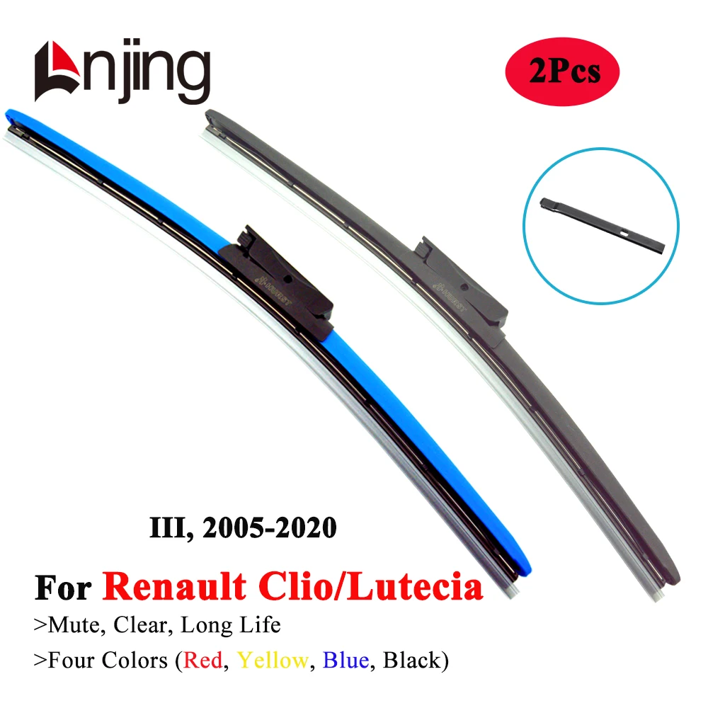 

LNJING Colorful Wiper Blades For Renault Clio Lutecia III BR CR KR SB SR 2005 2006 2007 2008 2009 2010 2011 2012 Car Accessories