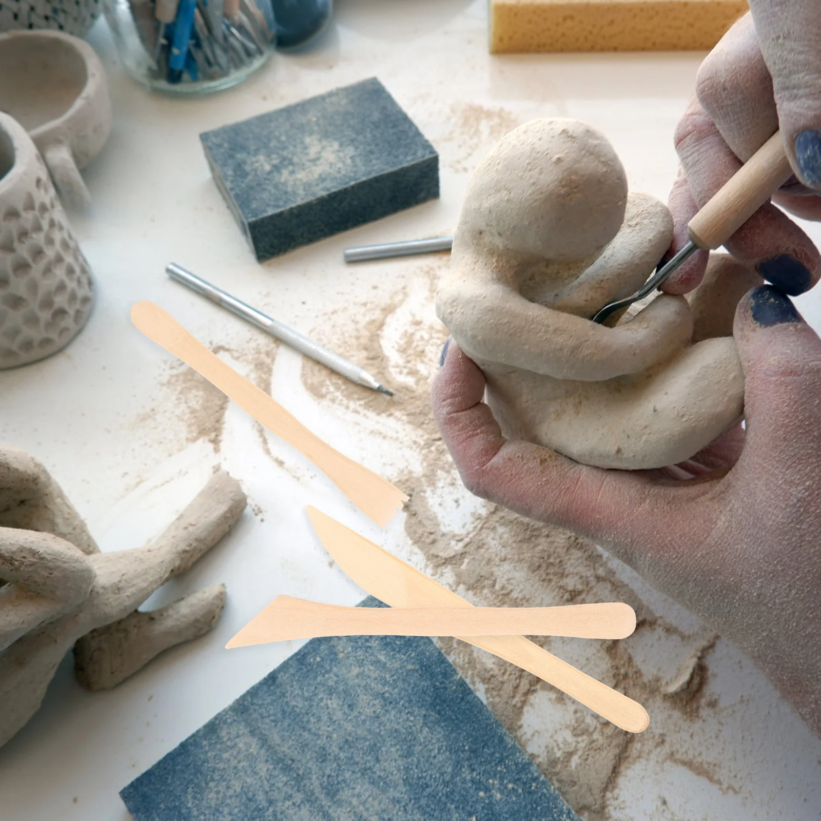 

2 set Pottery Tools Set Clay Carving Sculpting Kit Reusable Household Art Craft Supplies For Safe Multi-Function