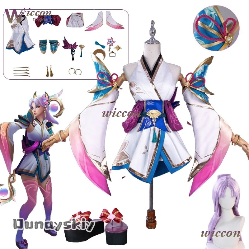 

Du Ss St@Lux Spirit Blossom Lux Presse Cosplay Costume For Women Lux Косплей Парик Обувь Игра Хэллоуин Вечеринка Платье Ролевые Косплей