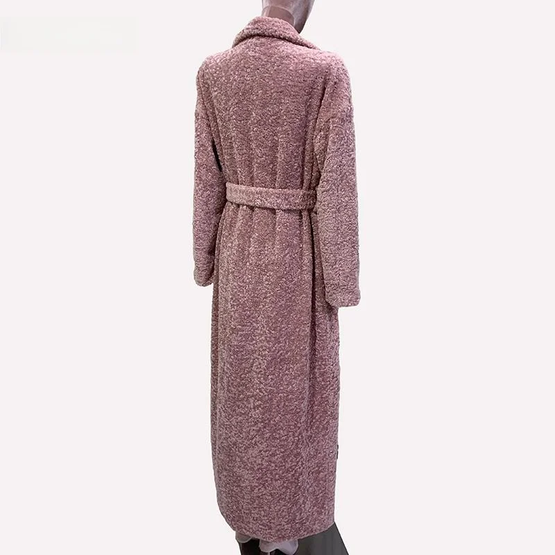 Nerazzurri Women's Long Fur Jacket Loose Fit Korean Style Autumn Winter Simulation Fur Coat Eco-friendly Plush Outerwear
