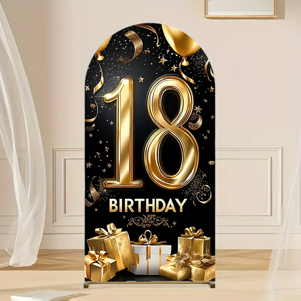 

18th Birthday Party Arched Background Cover, Happy Birthday Background Arch, Birthday Balloon Photo Background Decoration