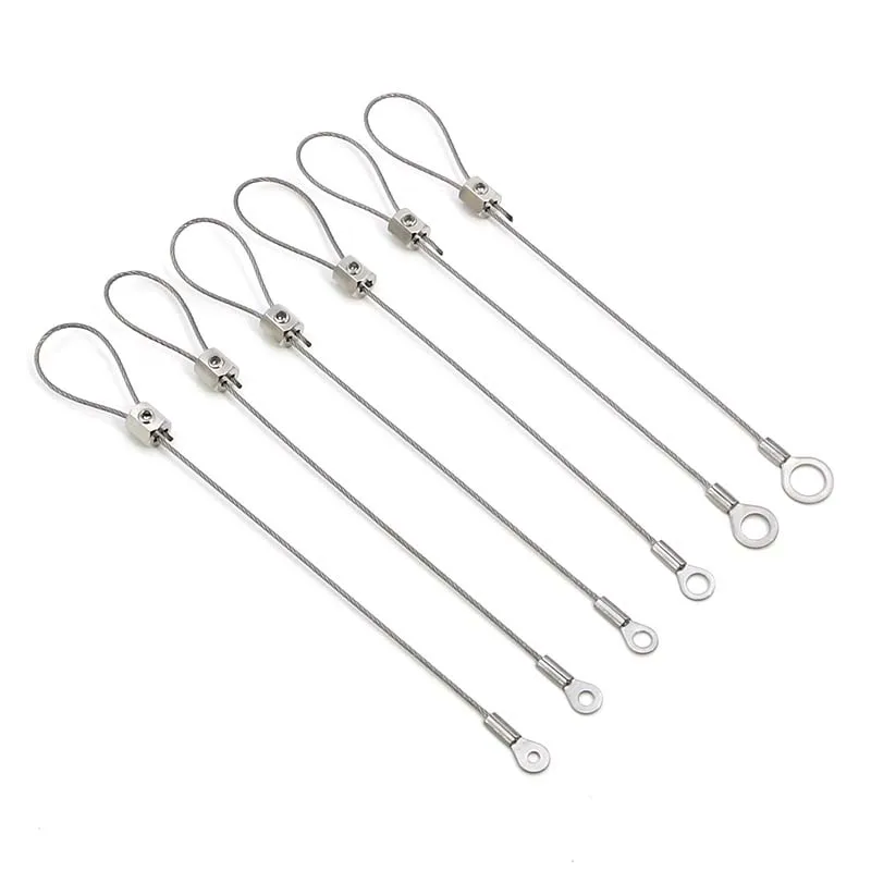 

2 pieces of adjustable lock buckle steel wire suspension rope double headed 304 stainless steel wire safety rope suspension code