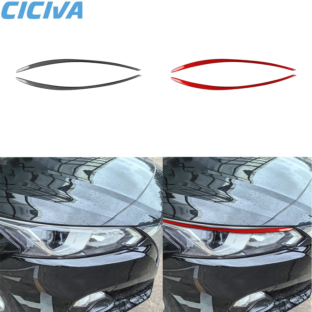 For Nissan Altima 2019 2020-2024 Real Carbon Fiber Lamp Header 2 pcs Trim  Car Interior Decoration modification Accessories