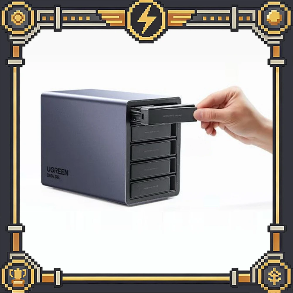 UGREEN 25288 Hard Drive Enclosure CM646 5 Bay 2.5 3.5in SATA USB-C 5Gbps Aluminum Case for Windows Linux macOS