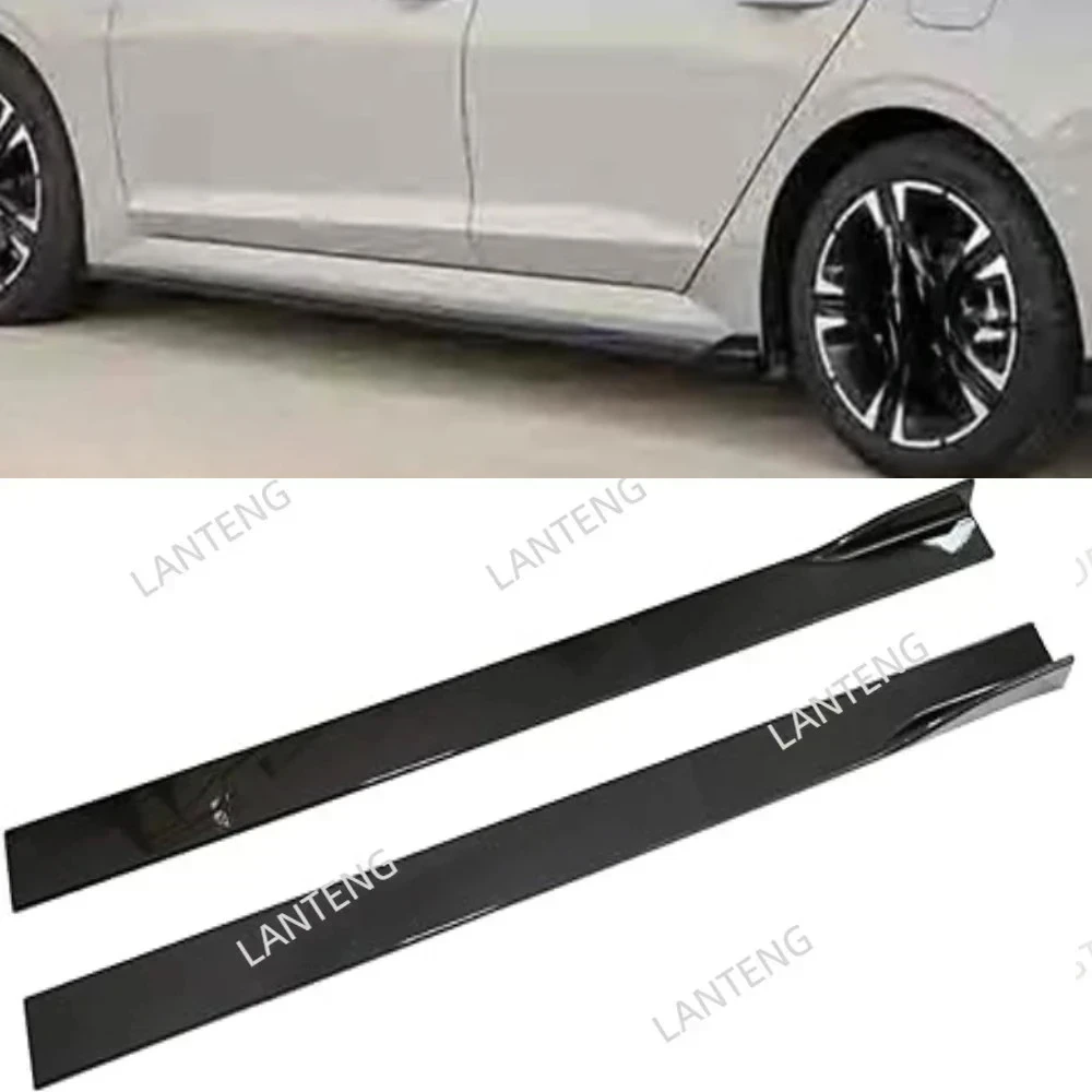Car Side Skirt Splitter Extension Rocker Panel Lip For K-ia K5 2021-2025 Carbon Fiber Painted Body Kit Exterior Part