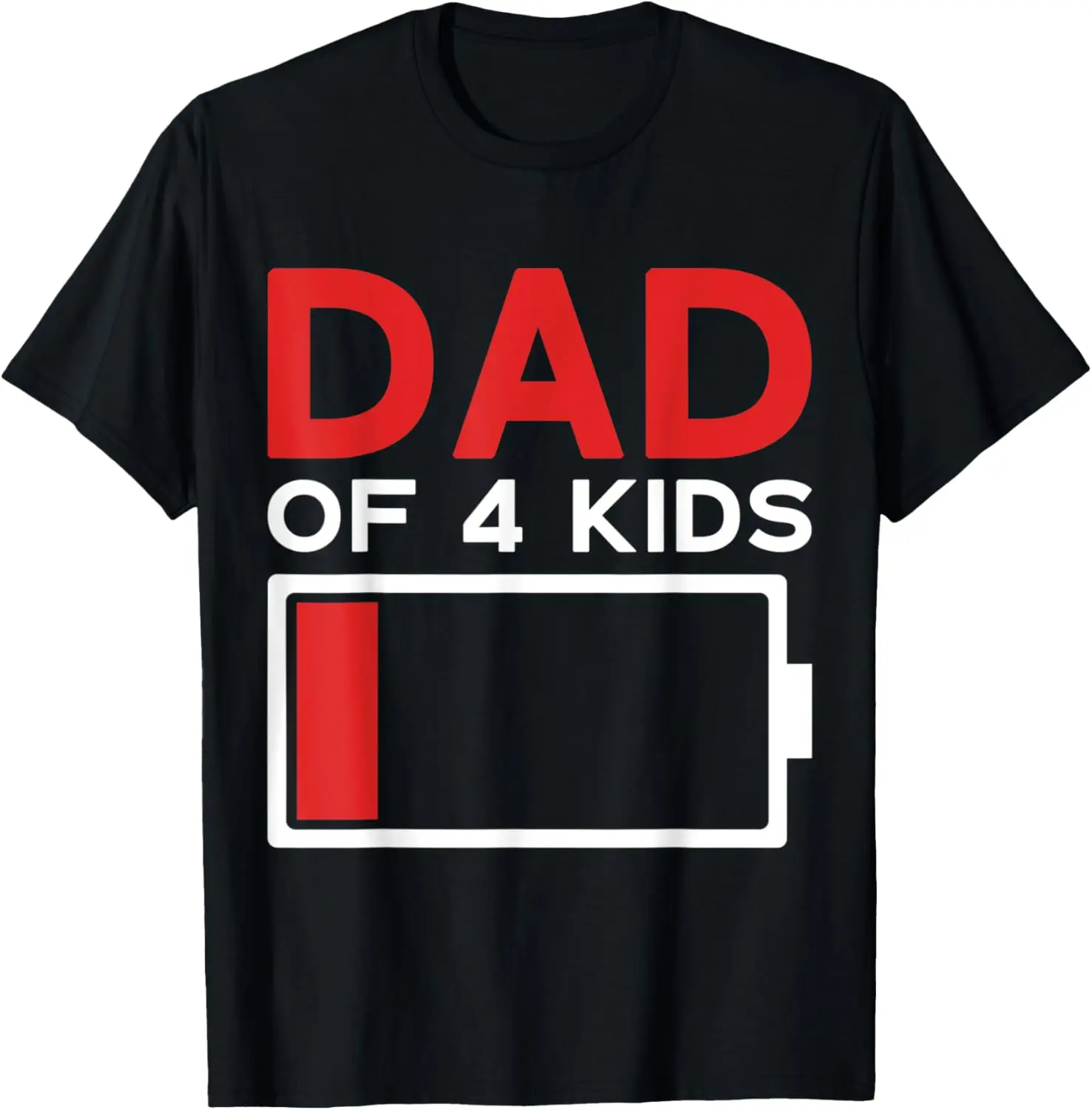 Mens Dad of 4 Kids Father's Day T-Shirt