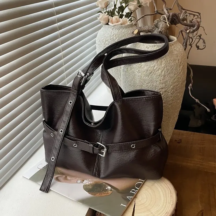 

Vintage Tote Bag for Women Large Capacity Shoulder Bag with Top Handle, Minimalist Crossbody Purse for Daily Retro Underarm