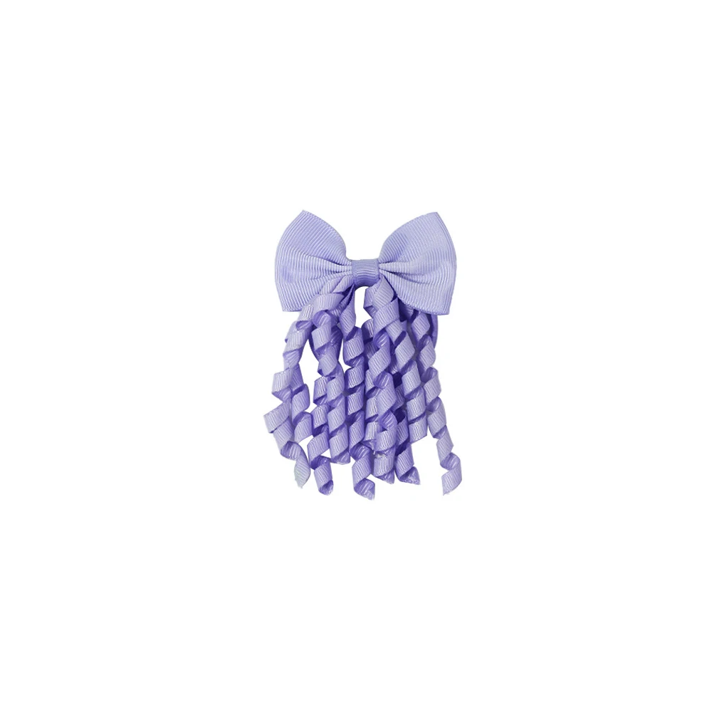 Children Elastic Curly Bow Scrunchies For Girls With Ribbed Ribbons Cartoon Cute Hair Ropes Girl Hair Accessories Rubber Band