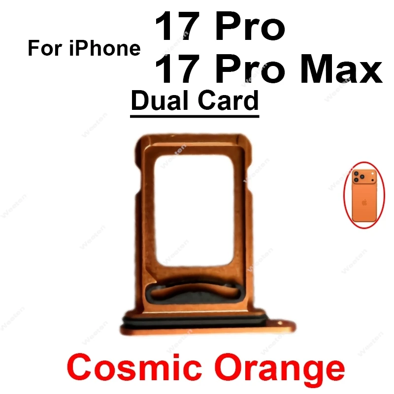 Single Dual SIM Card Tray For iPhone 17 17 Pro 17 Pro Max Sim Card Slot Tray Holder Adapter SIM Card Reader Slot Accessory Parts