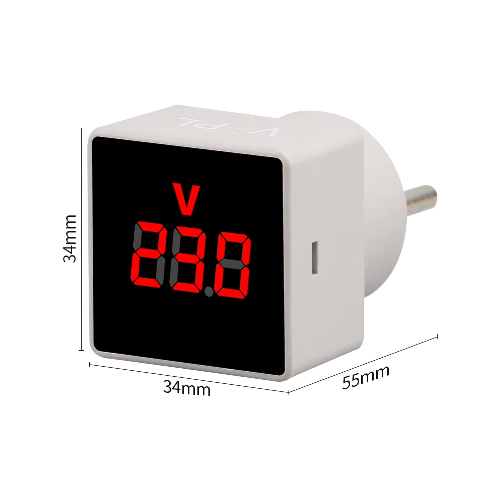 AC 50-380V Socket Type LED Digital Voltmeter 110V 220V Voltage Meter Voltage Tester EU Plug