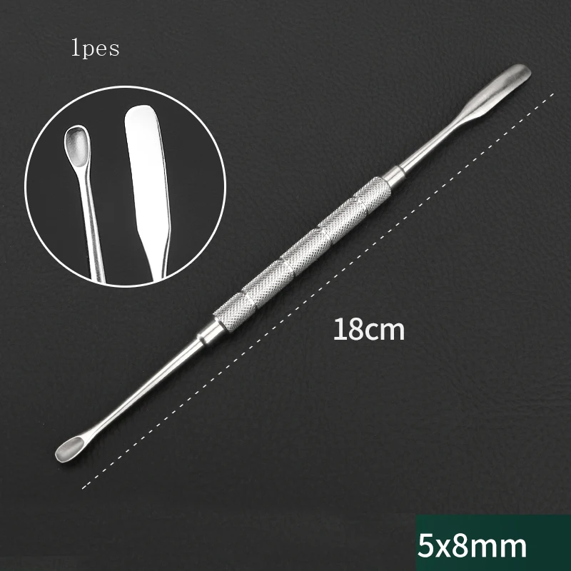 Strumento per strumenti in plastica cosmetica per naso stripper curette per osso del naso in acciaio inossidabile raschietto per naso a doppia testa