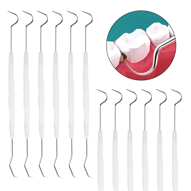 10Pcs Double Head Dental Explorer Probe Stainless Steel Teeth Clean Hygiene Probe Hook Pick Dental Instrument Tools