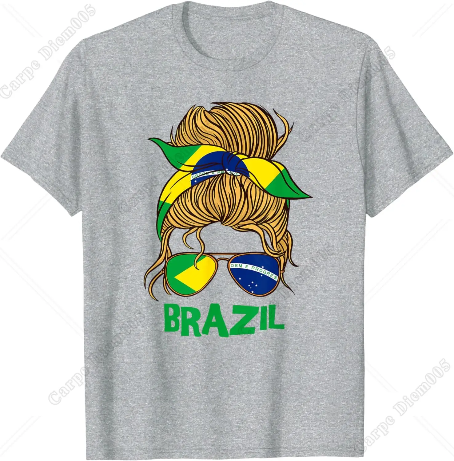 Brazil for Girl Brazilian Flag for Women Brasileira T-Shirt for Men Women Streetwear Shirts All Seasons Cotton
