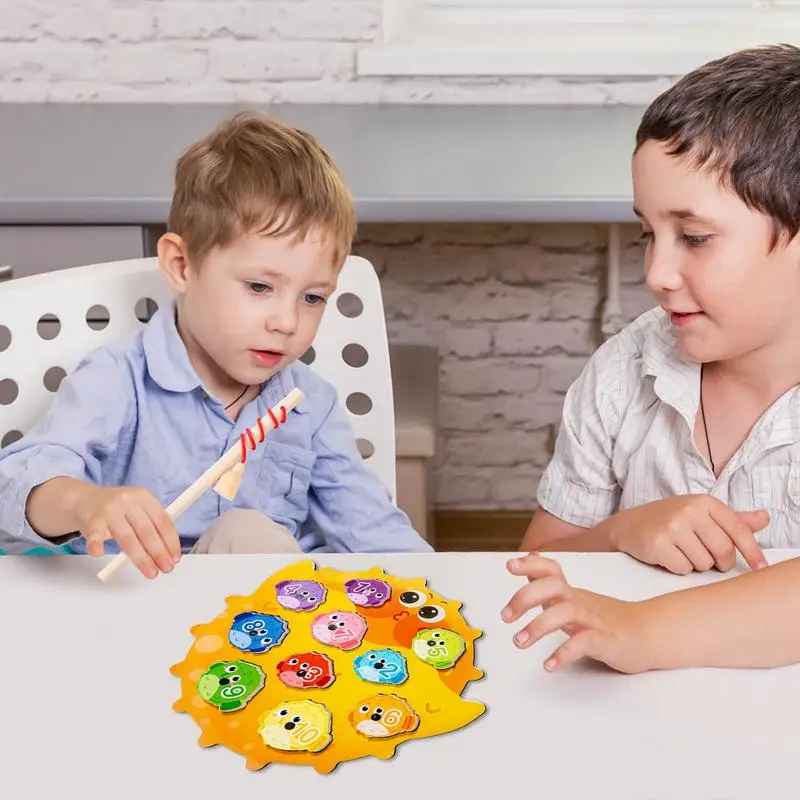 Jeu de pêche en forme de poisson-souffleur de dessin animé mignon pour enfants, jeux interactifs parent-enfant, jouets de motricité fine, alth