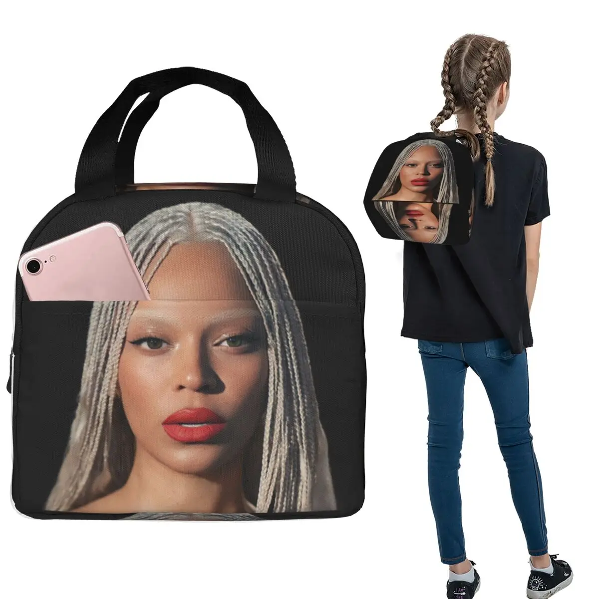 

Beyonce Cowboy Carter Tour Insulated Lunch Bag for Women Children Portable Food Boxes Thermal Lunch Box Tote