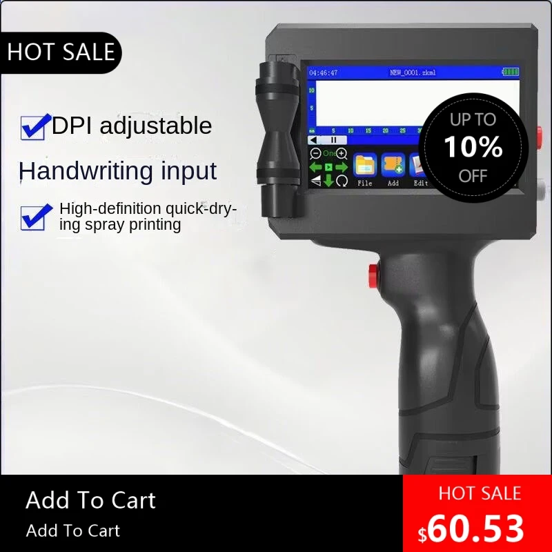 08170 12.7 English Label Printer Handheld Inkjet Printer QR Barcode Batch Number Date Logo Expiration Date Printer