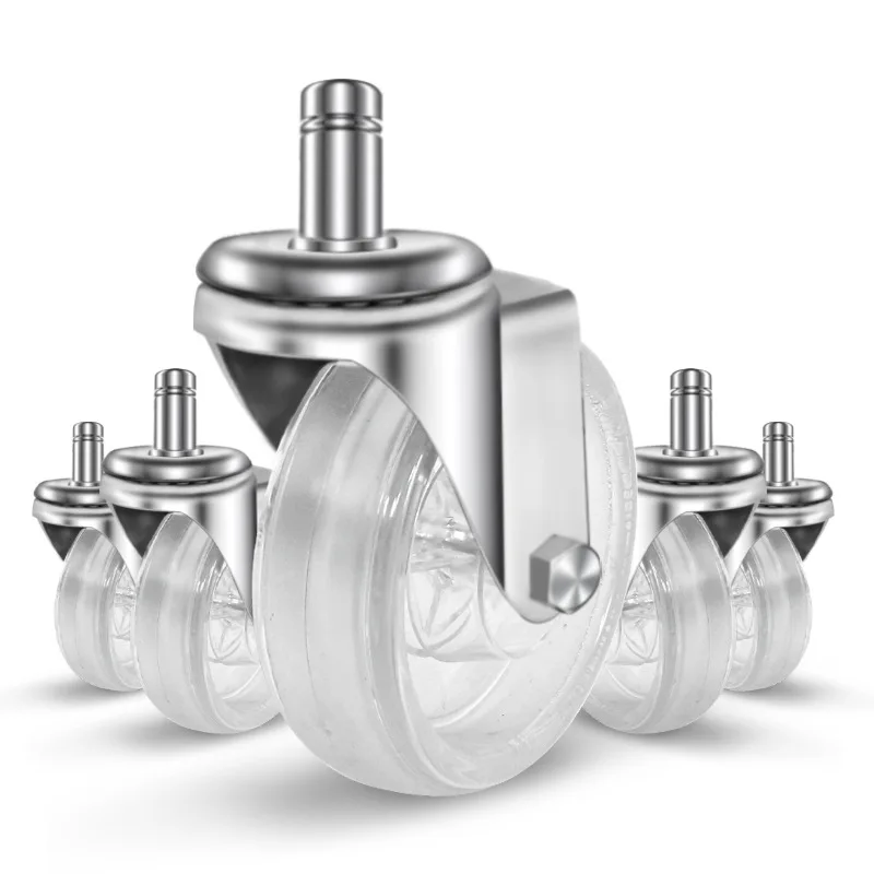 

3Transparent PC caster office chair wheel 3 inch plug rod wheel wear-resistant trolley universal furniture wheel