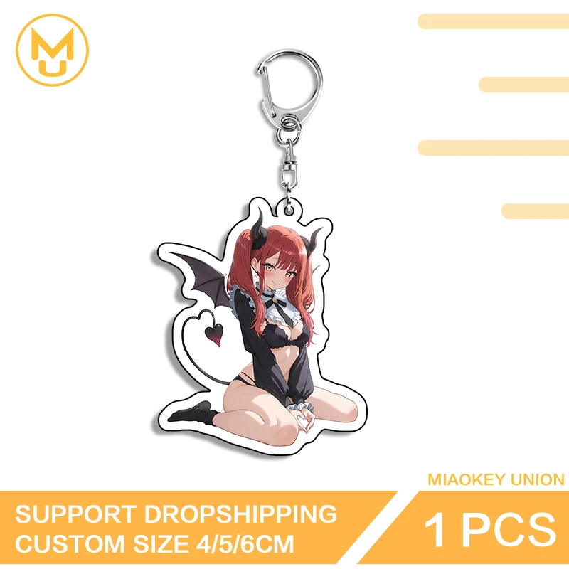 كيتاجاوا مارين شيطان فتاة الموضة شخصية مزدوجة الوجهين الاكريليك كيرينغ ارتداء اليومي للأصدقاء موضة حلقة رئيسية الهدايا