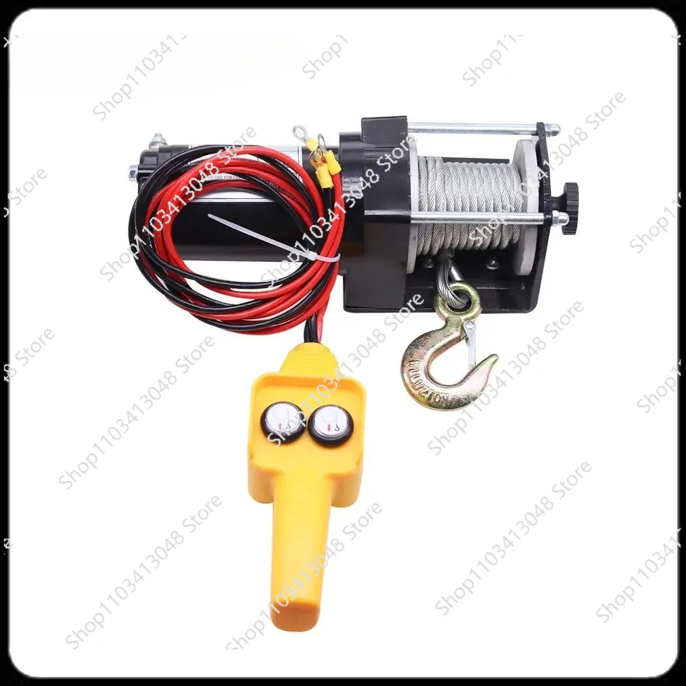 Car electric winch 12v24v car small crane car self rescue electric winch traction lifting