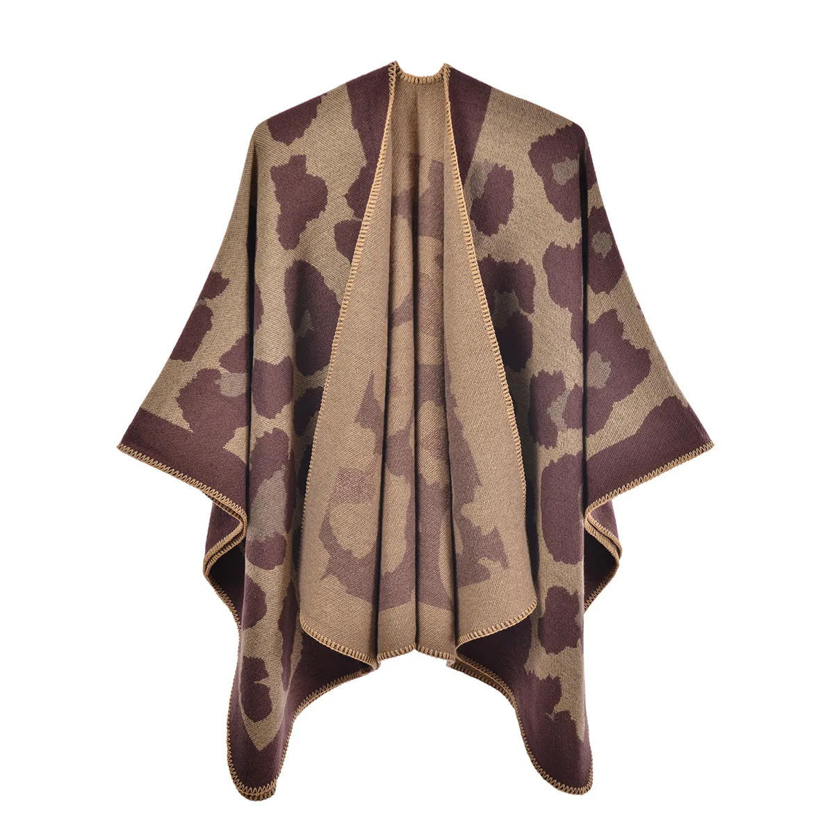 

Cape Poncho Cloak Women Fashionable Imitate Cashmere Autumn and Winter Lady Stripe leopard Print Air Conditioning Room Shawl P5