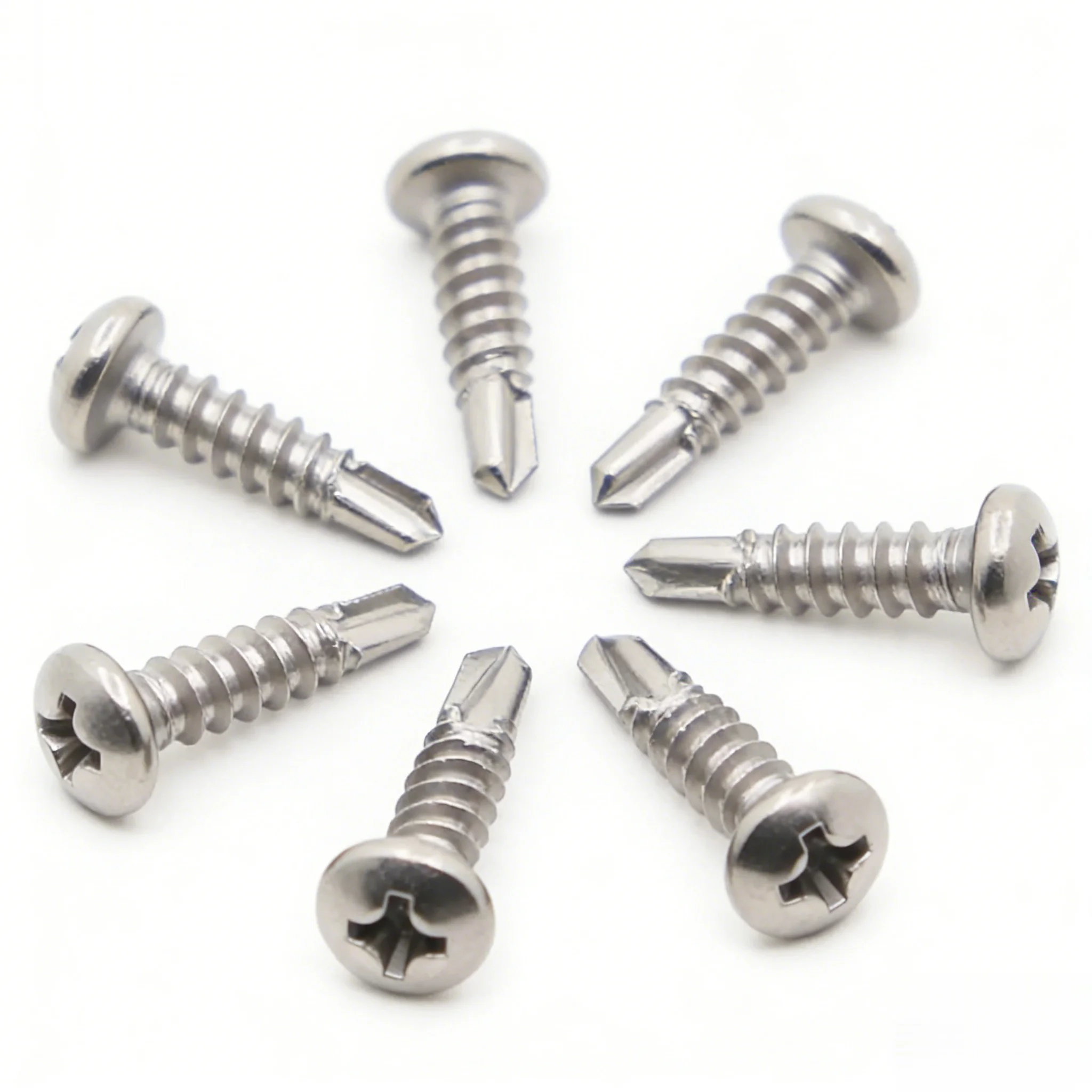 410 Stainless Steel Phillips Pan Head Self-Drilling Tapping Screws DIN7504 Drilling Screws M4.2-4.8 *L 13-70mm